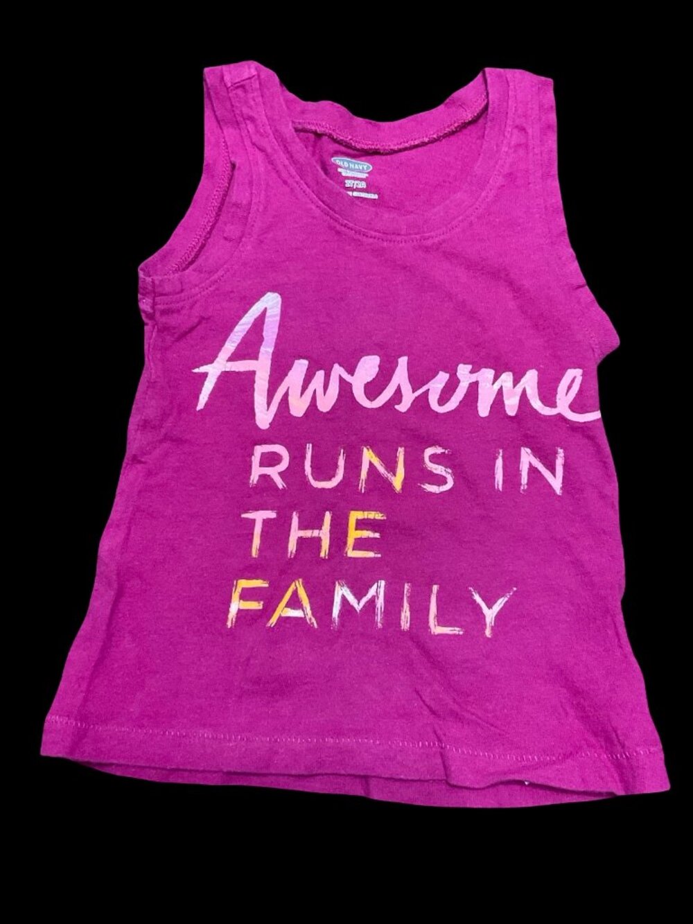 🌻10/$25 - Fuchsia "Awesome Runs in the Family" Tank Top